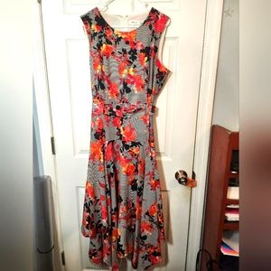 Calvin Kline Flowers and Stripes Dress